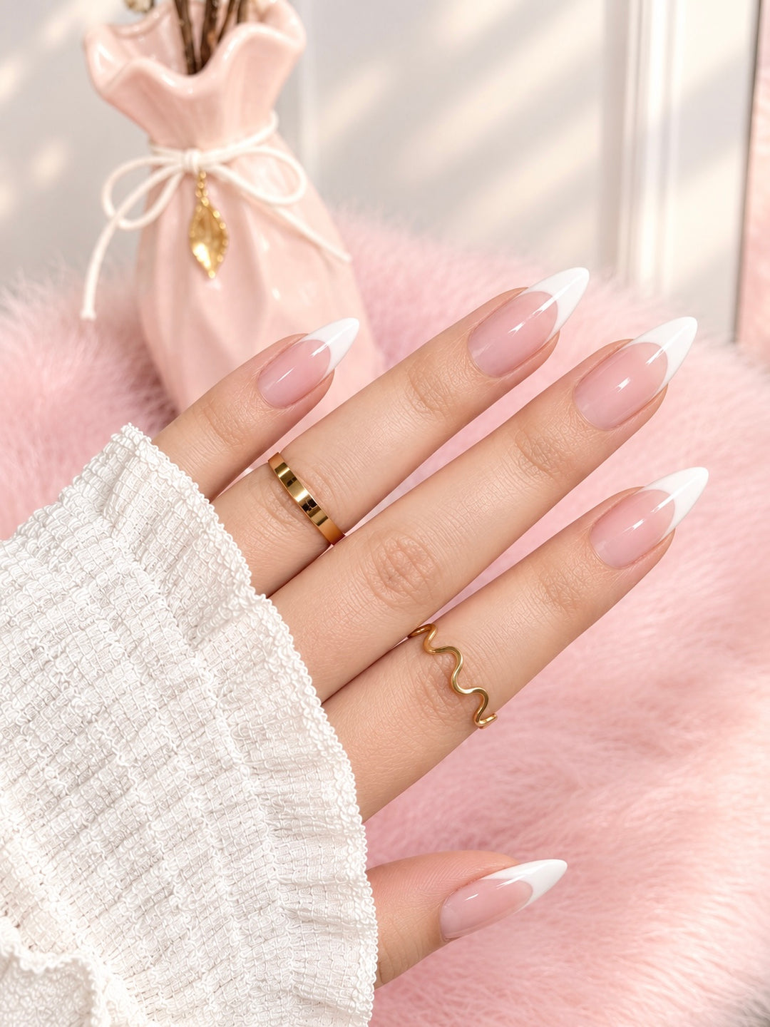 French Almond Press-On Nails