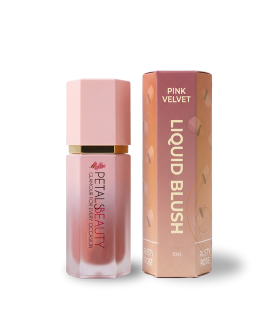 The Petals Beauty Pink Velvet liquid blush 5ml bottle with sponge applicator