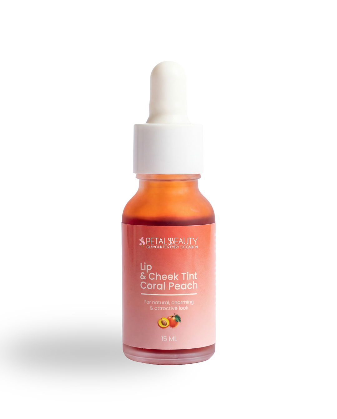 Petals Beauty Coral Peach Lip and Cheek Tint, 15 ml bottle