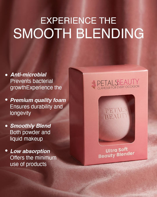 Latex-free beauty blender that expands when damp for a streak-free finish