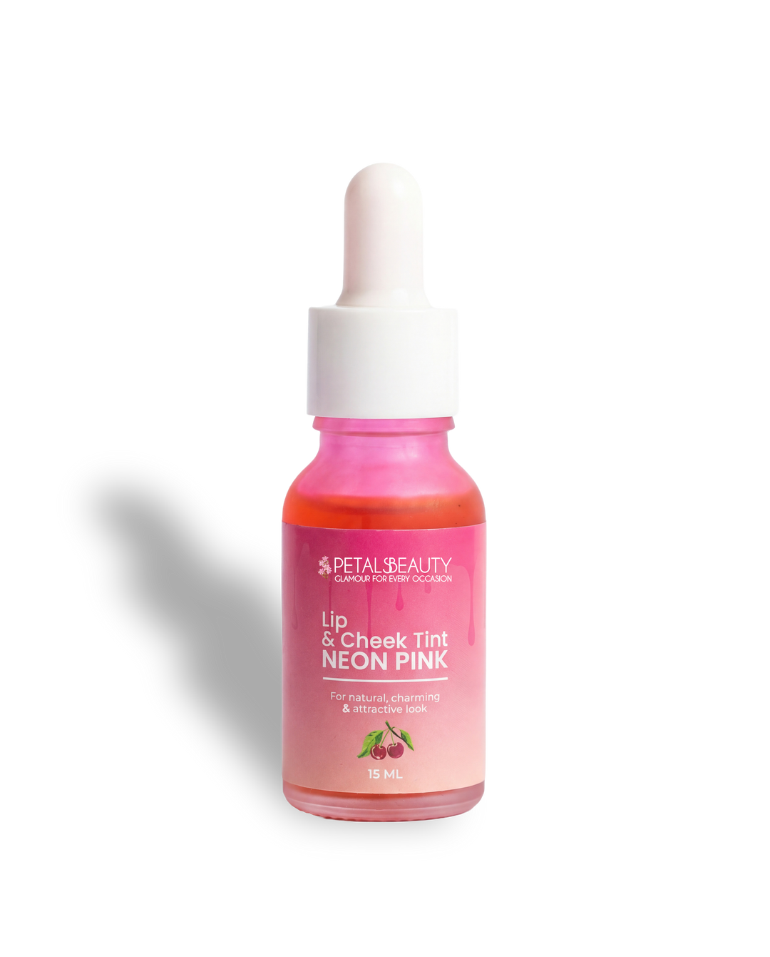 Petals Beauty Neon Pink Lip and Cheek Tint, 15 ml bottle