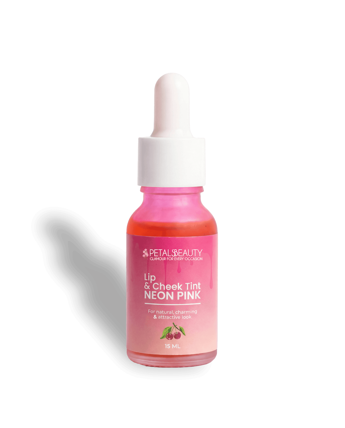 Petals Beauty Neon Pink Lip and Cheek Tint, 15 ml bottle