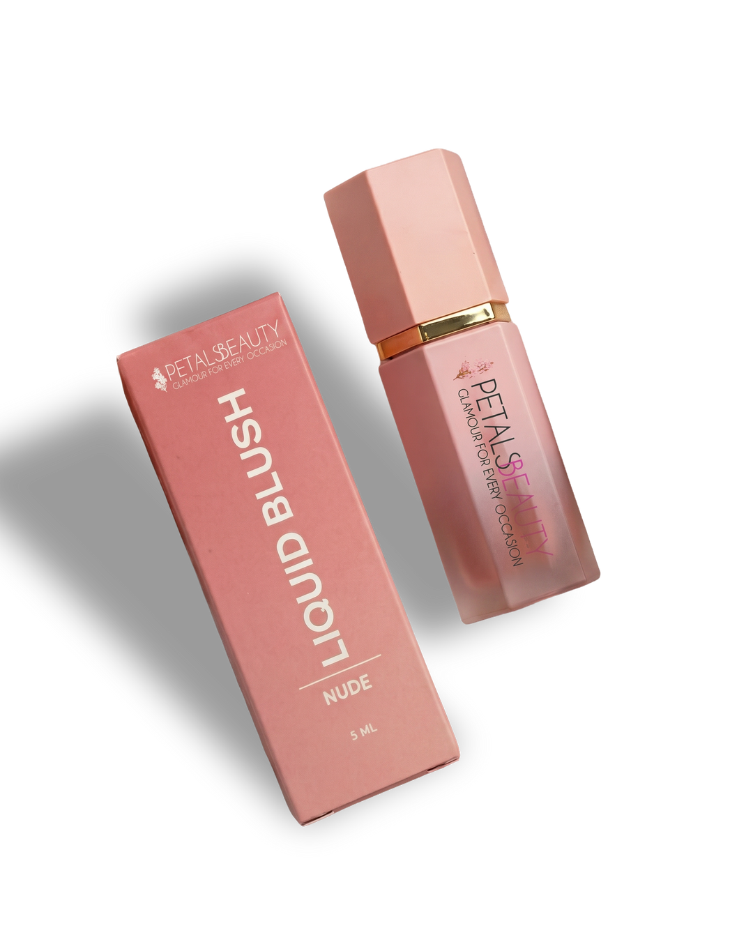 The Petals Beauty Nude Liquid Blush in a 5ml bottle, front view