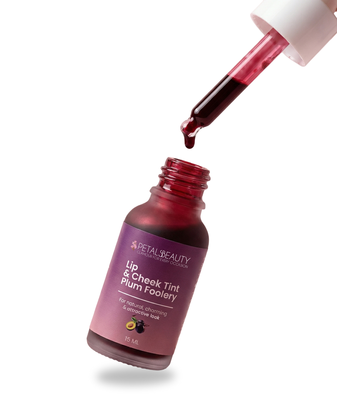 Petals Beauty Plum Foolery Lip and Cheek Tint, 15 ml bottle